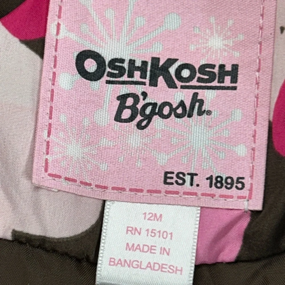 OshKosh B'gosh Brown Jacket with Pink Heart Accents